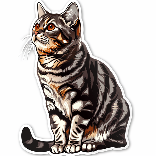 American Shorthair Cat majestic Expressive surreal Vinyl Decal Sticker for Car, Laptop, Tumbler and more # F018590