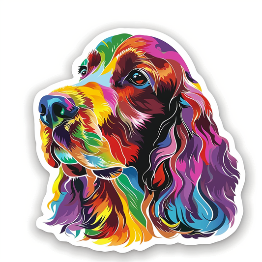 Cocker Spaniel Dog majestic Expressive surreal Vinyl Decal Sticker for Car, Laptop, Tumbler and more # F020115-4" x 4"