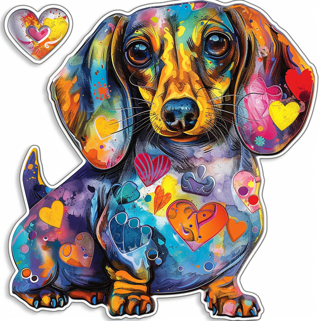 Dachshund Dog Heartcore Vinyl Decal Sticker for Car, Laptop, Tumbler and more # F012790