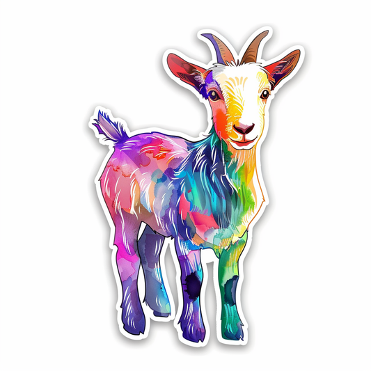 Goat majestic Expressive surreal Vinyl Decal Sticker for Car, Laptop, Tumbler and more # F020619-4" x 4"