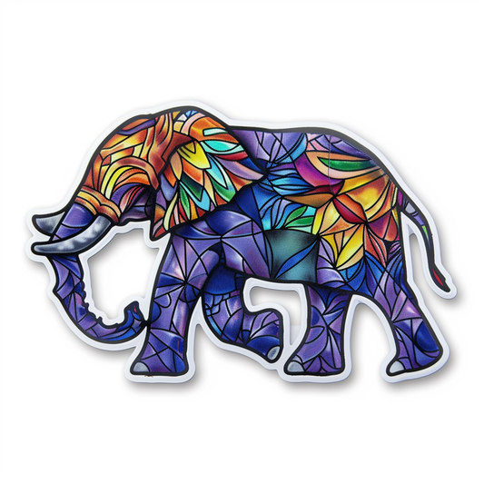 Elephant Expressive surreal Vinyl Decal Sticker for Car, Laptop, Tumbler and more # F022317-4" x 4"