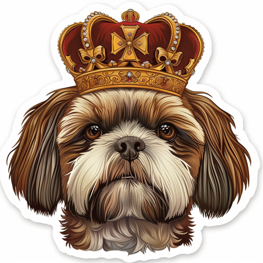 Adorable Shih Tzu Dog Expressive surreal Vinyl Decal Sticker for Car, Laptop, Tumbler and more # F018412