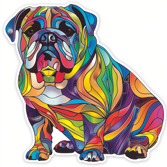 Bulldog Dog majestic Expressive surreal Vinyl Decal Sticker for Car, Laptop, Tumbler and more # F017395-12" x 12"
