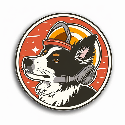 Border Collie Dog majestic Expressive surreal Vinyl Decal Sticker for Car, Laptop, Tumbler and more # F021769-4" x 4"