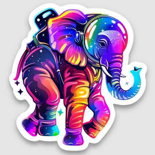 Elephant Expressive surreal Vinyl Decal Sticker for Car, Laptop, Tumbler and more # F022230-4" x 4"