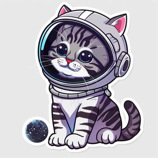 Cute and Adorable American Shorthair Expressive surreal Vinyl Decal Sticker for Car, Laptop, Tumbler and more # F018785