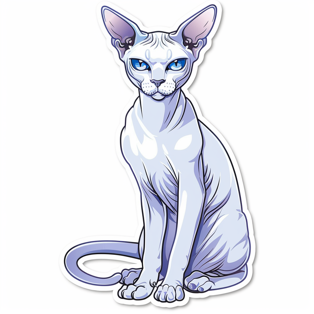 Sphynx Cat Vinyl Decal Sticker for Car, Laptop, Tumbler and more # F010088