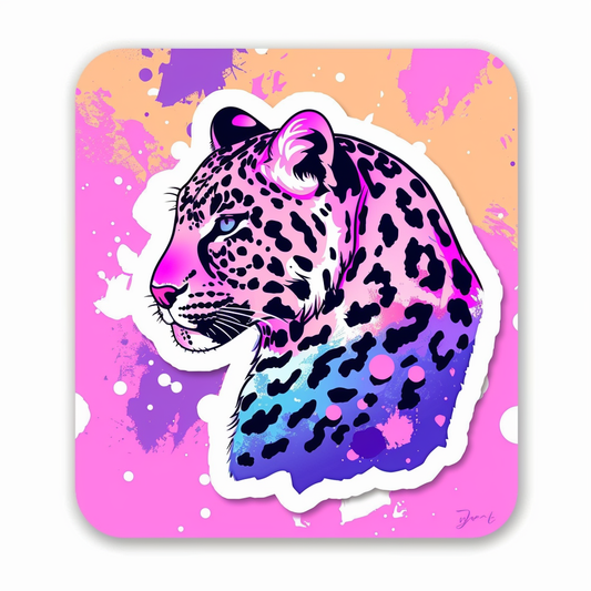 Leopard majestic Expressive surreal Vinyl Decal Sticker for Car, Laptop, Tumbler and more # F022617