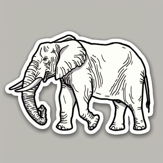 Elephant Expressive surreal Vinyl Decal Sticker for Car, Laptop, Tumbler and more # F022197-4" x 4"