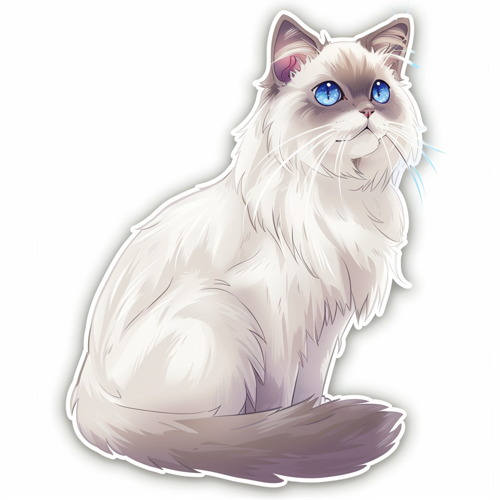 Ragdoll Cat Vinyl Decal Sticker for Car, Laptop, Tumbler and more # F08017