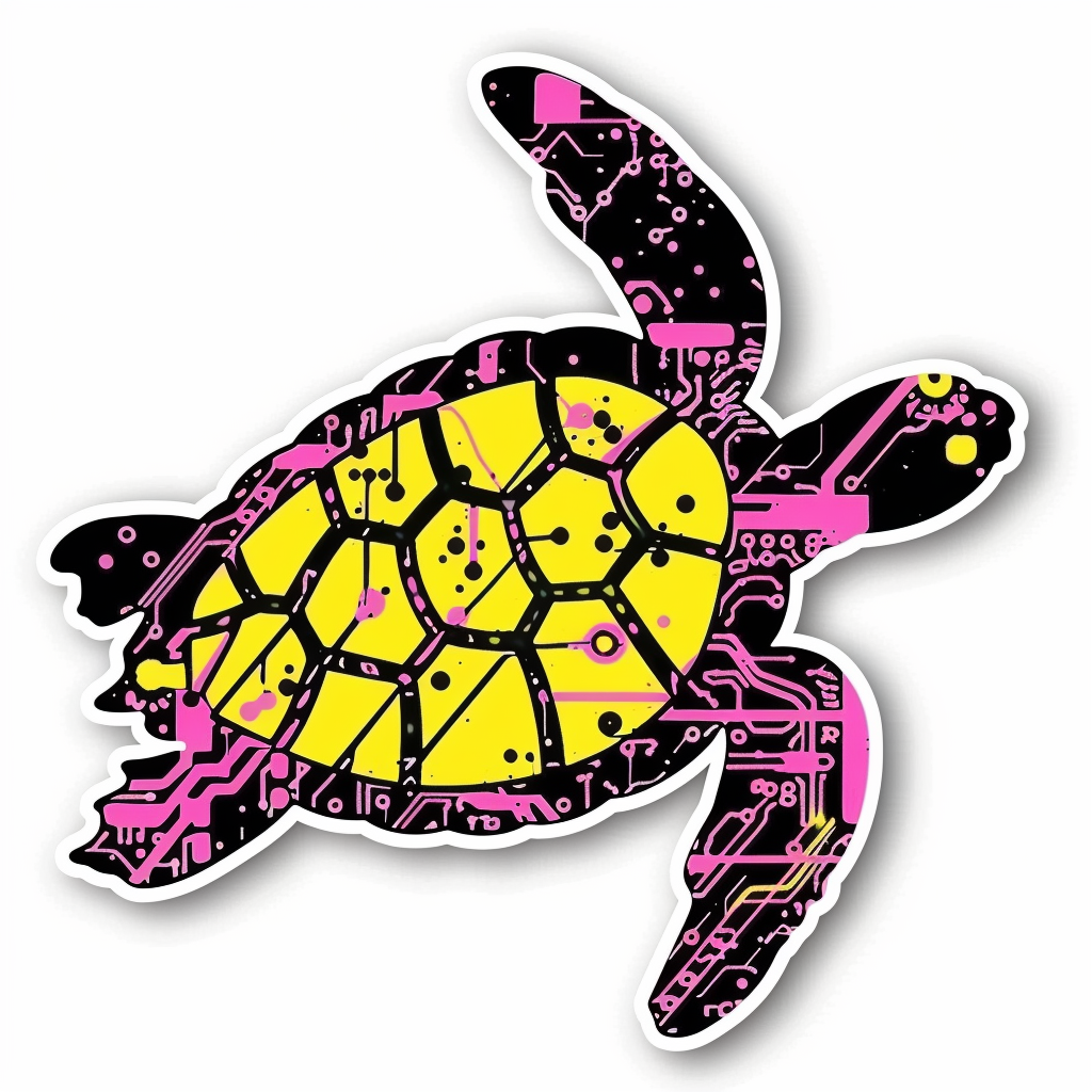 Sticker of a turtle majestic Expressive surreal Vinyl Decal Sticker for Car, Laptop, Tumbler and more # F022038