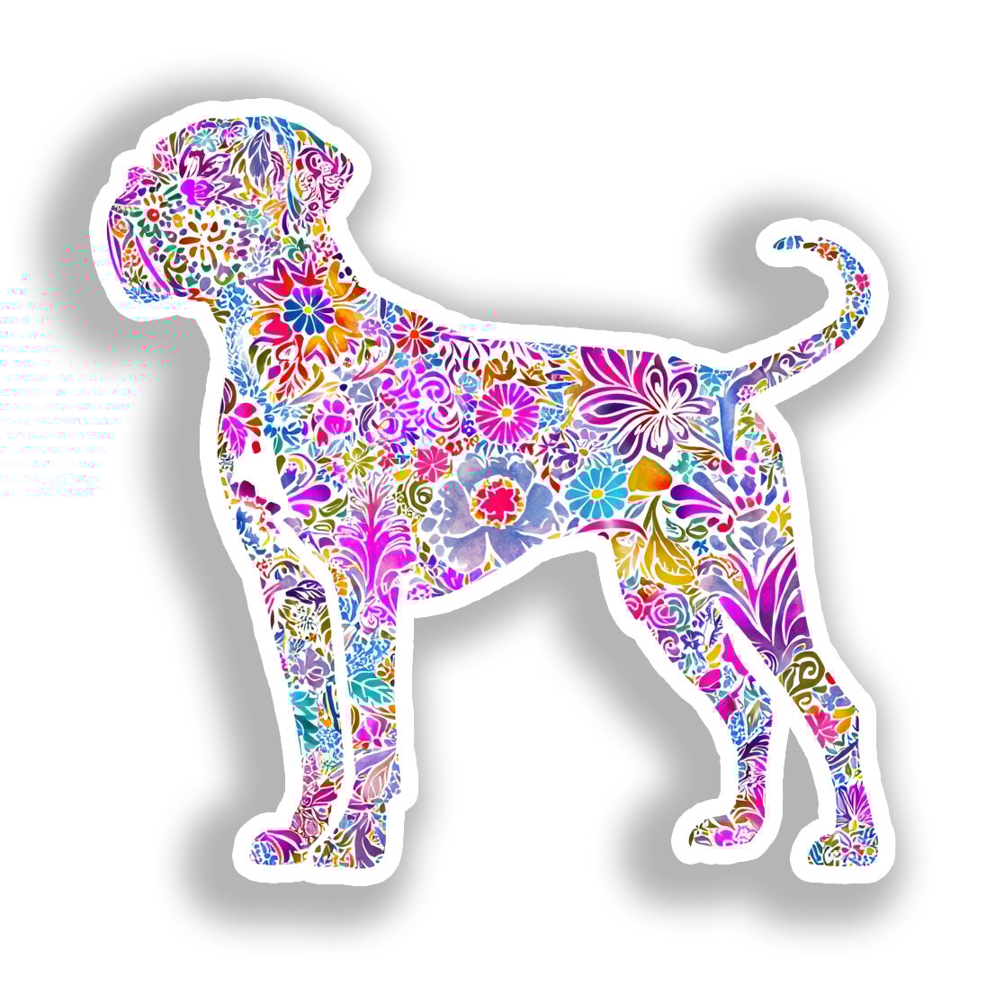 Boxer Dog Vinyl Decal Sticker for Car, Laptop, Tumbler and more # A018969-4" x 4"