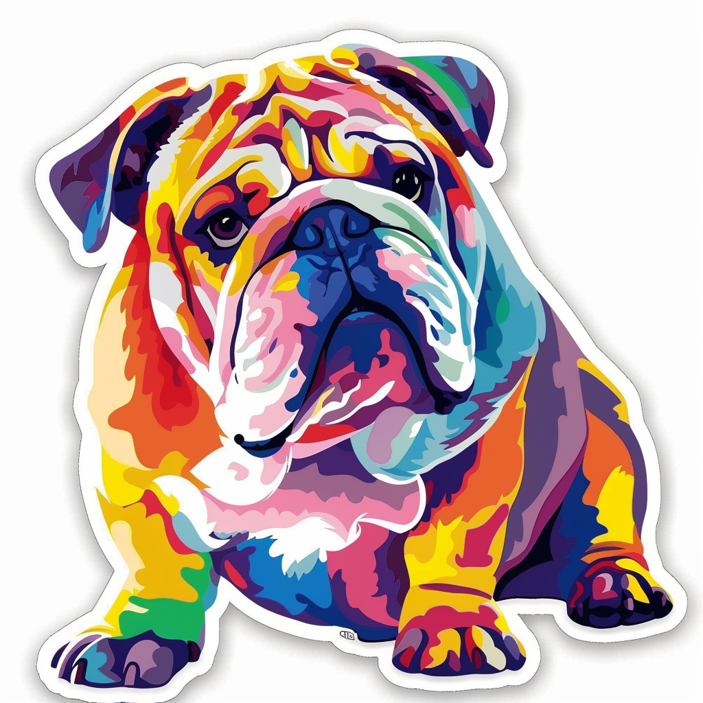 Bulldog Dog majestic Expressive surreal Vinyl Decal Sticker for Car, Laptop, Tumbler and more # F017555