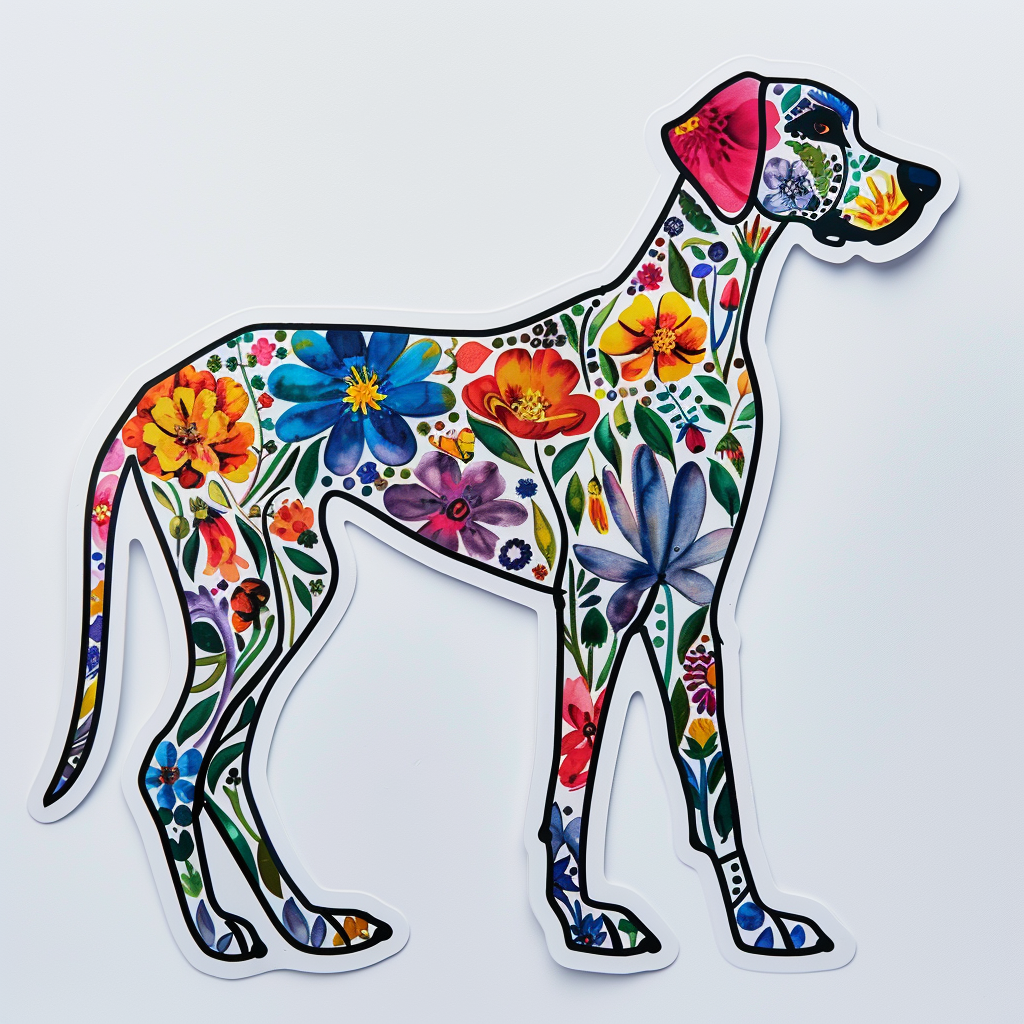 Adorable Great Dane Dog Expressive surreal Vinyl Decal Sticker for Car, Laptop, Tumbler and more # F017778