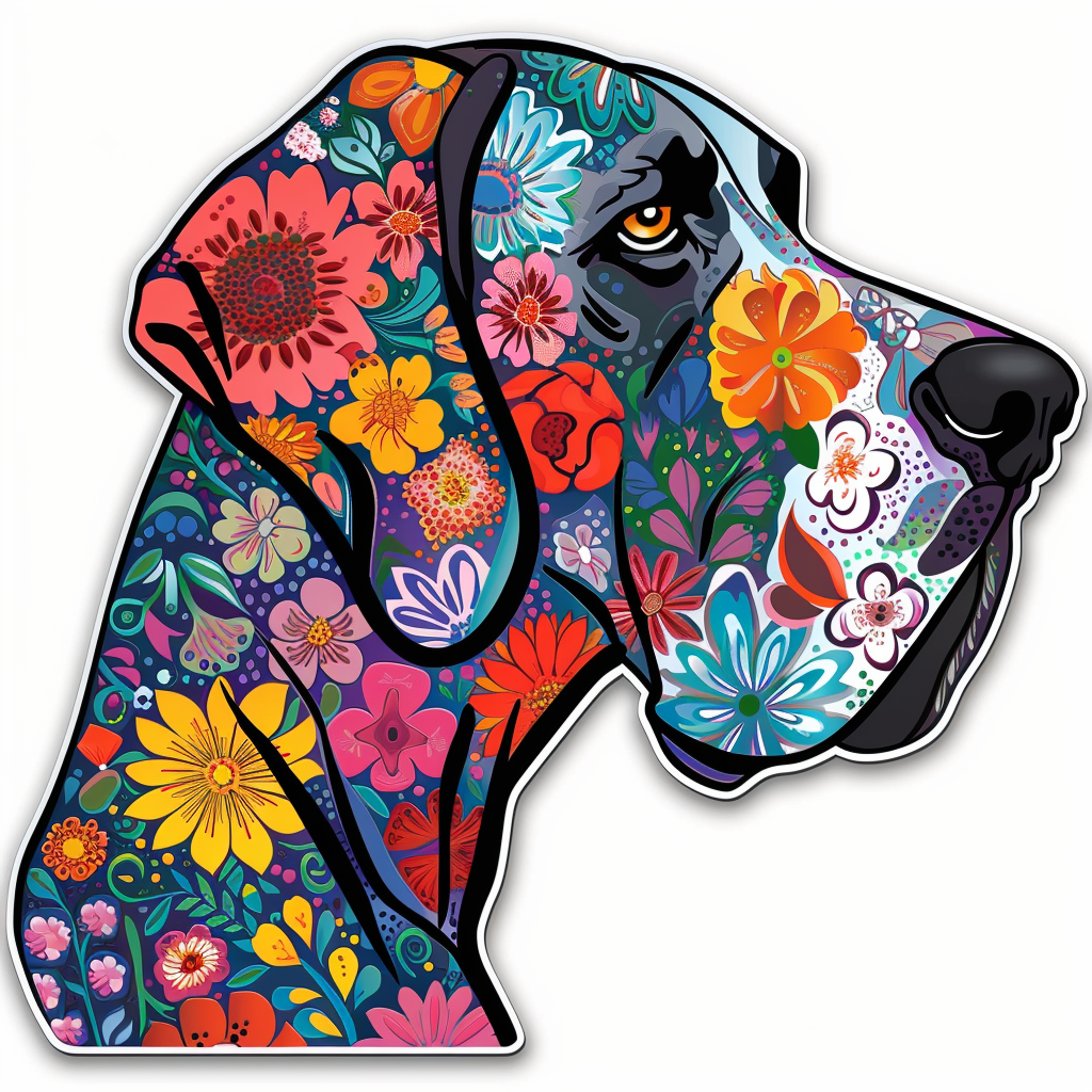 Great Dane Dog Expressive surreal Vinyl Decal Sticker for Car, Laptop, Tumbler and more # F022891