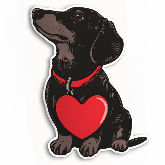 Dachshund Dog Heartcore Vinyl Decal Sticker for Car, Laptop, Tumbler and more # F012717