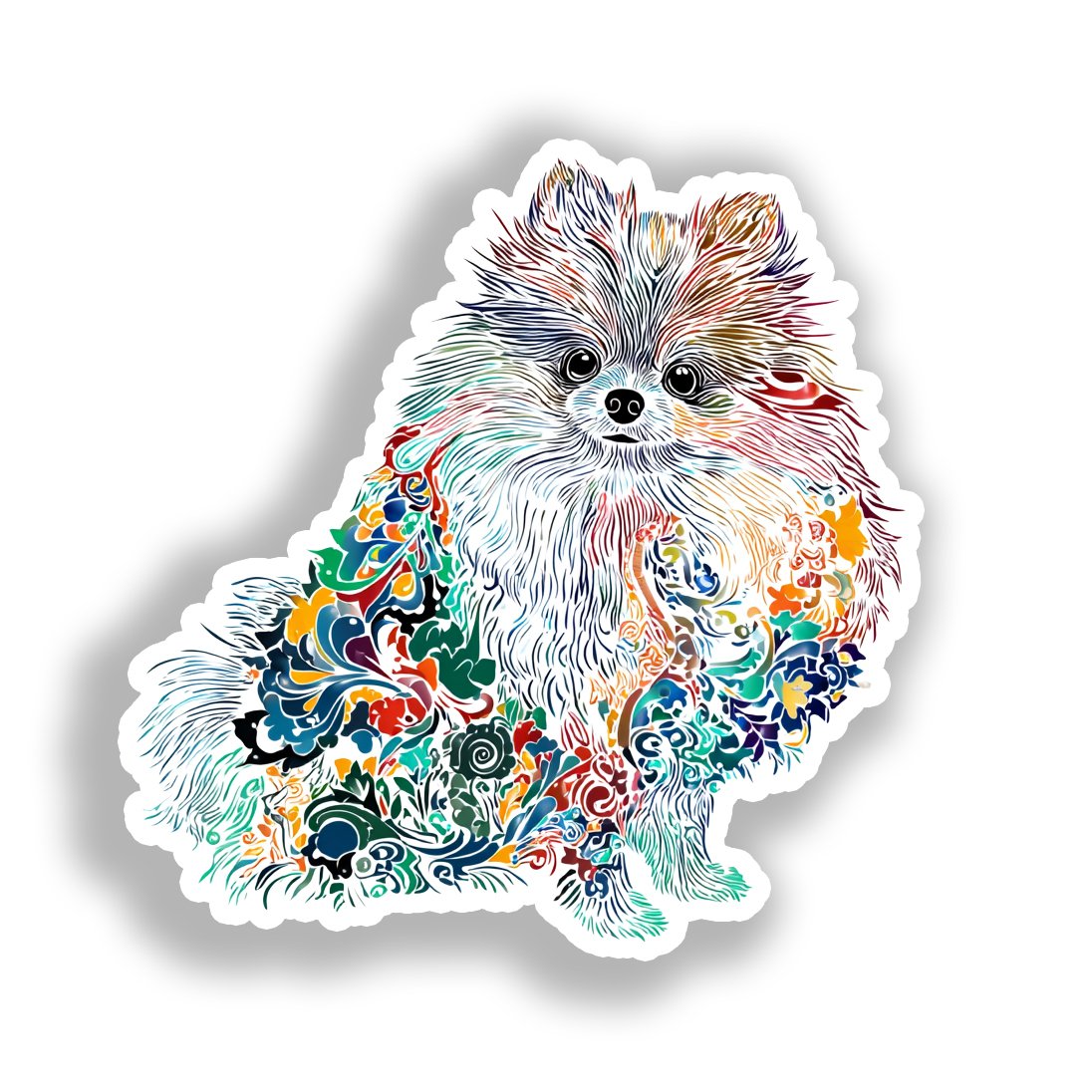 Pomeranian Dog Vinyl Decal Sticker for Car, Laptop, Tumbler and more # A017464-4" x 4"