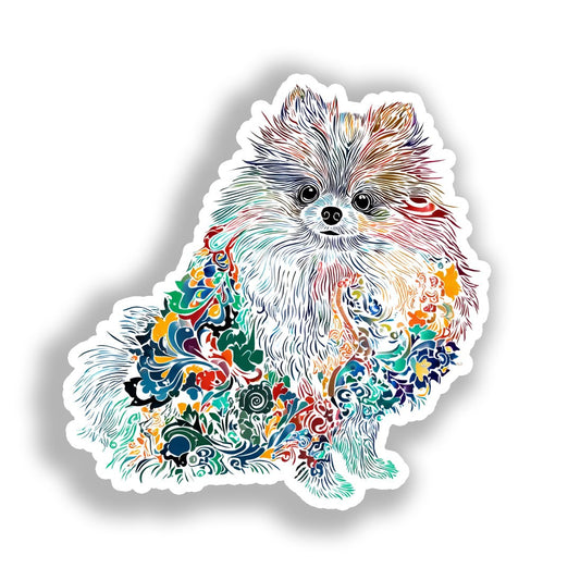 Pomeranian Dog Vinyl Decal Sticker for Car, Laptop, Tumbler and more # A017464-4" x 4"
