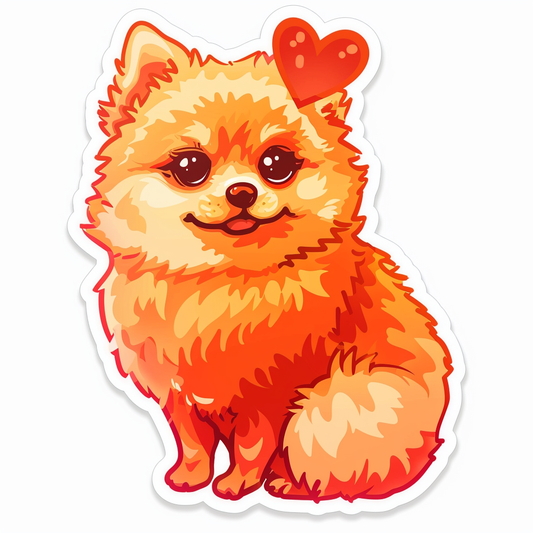 Sticker of a Pomeranian Dog majestic Expressive surreal Vinyl Decal Sticker for Car, Laptop, Tumbler and more # F013988
