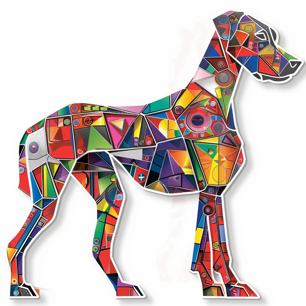 Great Dane Dog Expressive surreal Vinyl Decal Sticker for Car, Laptop, Tumbler and more # F022713