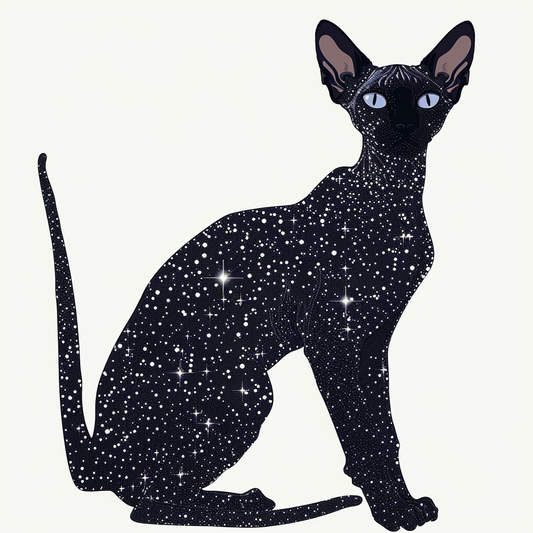 Adorable Cornish Rex Cat Expressive surreal Vinyl Decal Sticker for Car, Laptop, Tumbler and more # F021542-4" x 4"