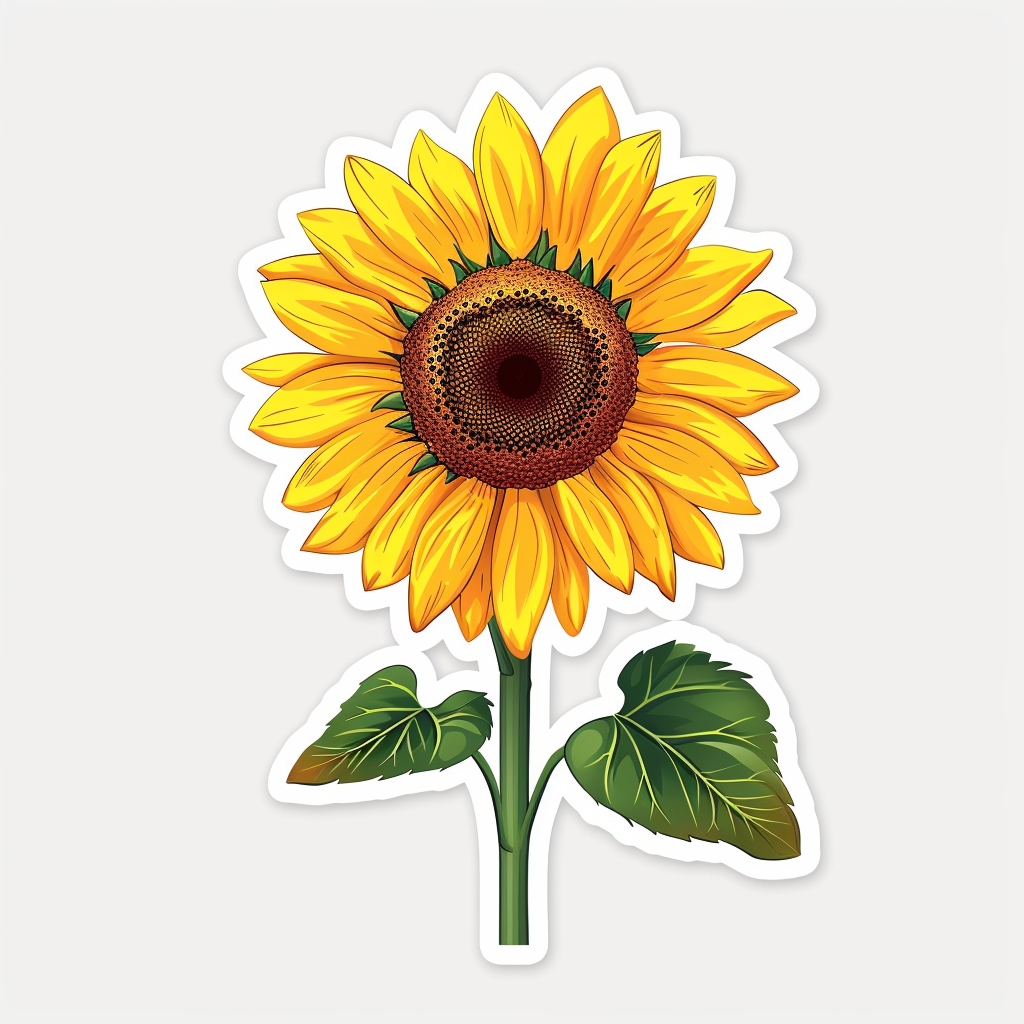 Sticker of a Sunflower  Vinyl Decal Sticker for Car, Laptop, Tumbler and more # F023385