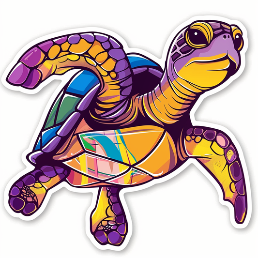 Sticker of a turtle majestic Expressive surreal Vinyl Decal Sticker for Car, Laptop, Tumbler and more # F022028