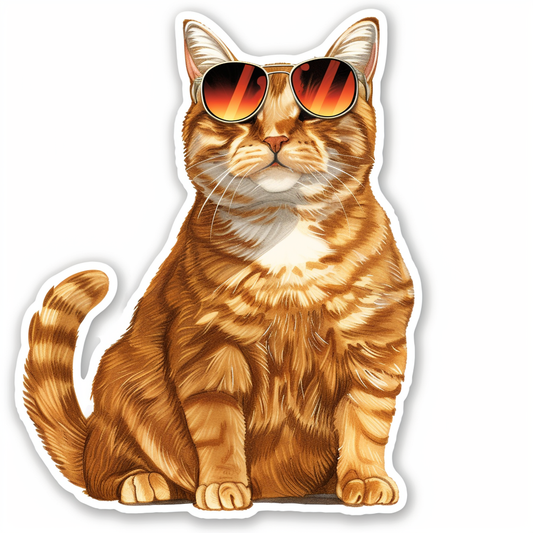 American Shorthair Cat majestic Expressive surreal Vinyl Decal Sticker for Car, Laptop, Tumbler and more # F019866-4" x 4"