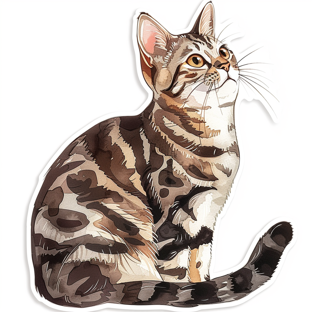 American Shorthair Cat majestic Expressive surreal Vinyl Decal Sticker for Car, Laptop, Tumbler and more # F018622