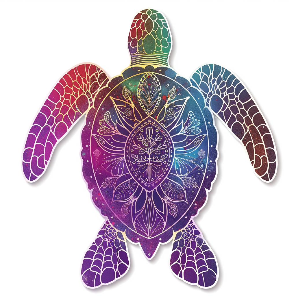 Sticker of a turtle majestic Expressive surreal Vinyl Decal Sticker for Car, Laptop, Tumbler and more # F021978
