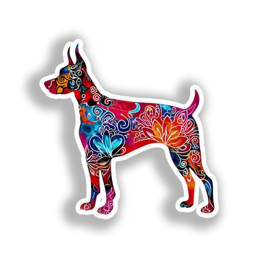 Doberman Pnscher Dog Vinyl Decal Sticker for Car, Laptop, Tumbler and more # A019670-4" x 4"