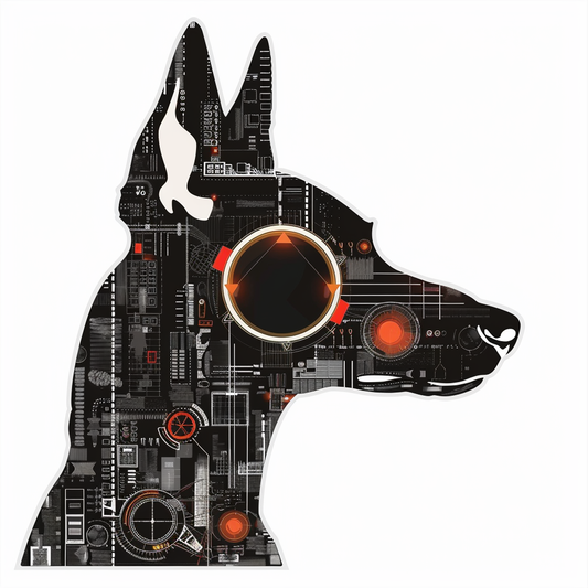 Border Collie Dog majestic Expressive surreal Vinyl Decal Sticker for Car, Laptop, Tumbler and more # F021815-4" x 4"