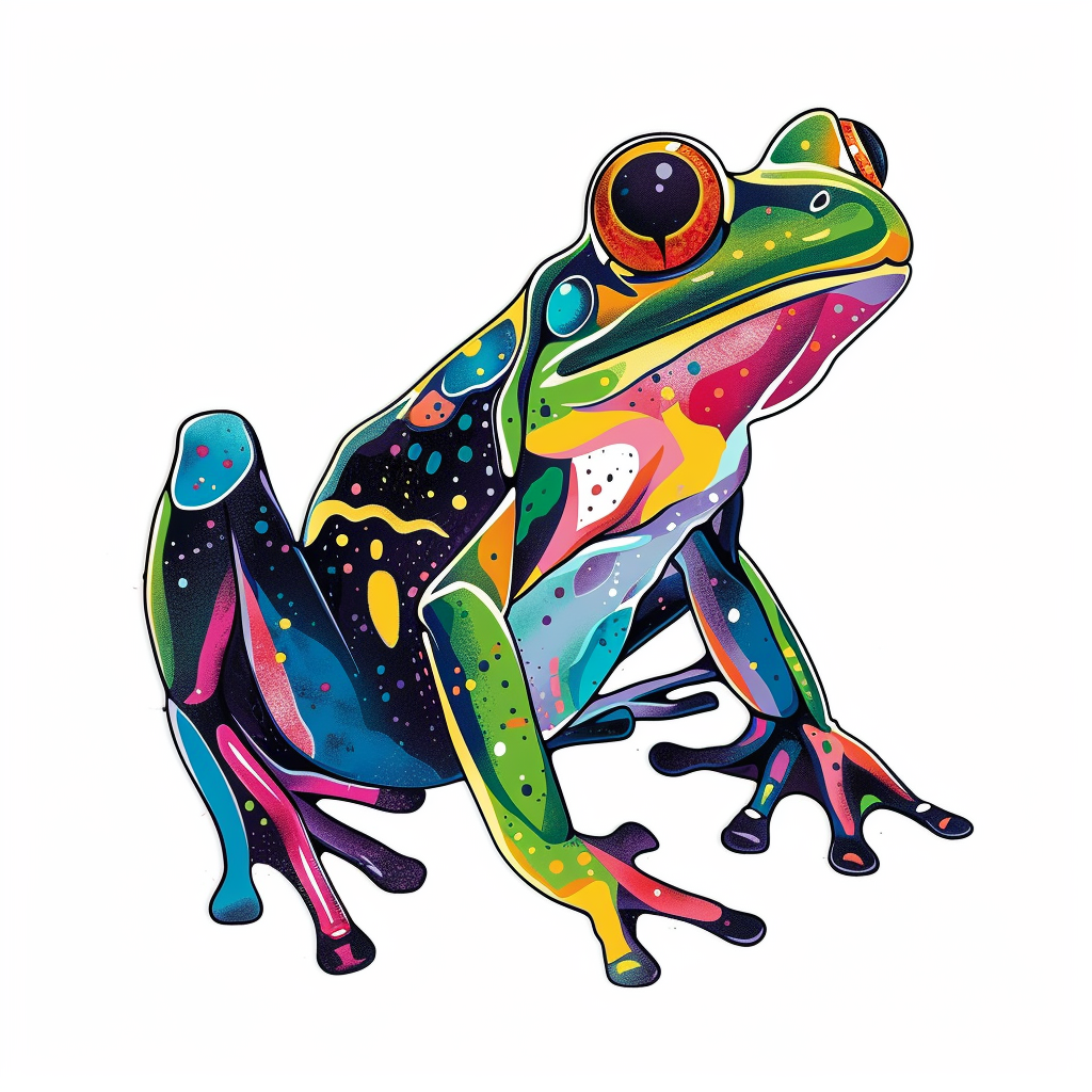 Sticker of a Frog majestic Expressive surreal Vinyl Decal Sticker for Car, Laptop, Tumbler and more # F015829