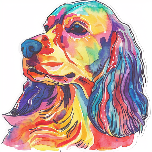 Cocker Spaniel Dog majestic Expressive surreal Vinyl Decal Sticker for Car, Laptop, Tumbler and more # F020092-4" x 4"