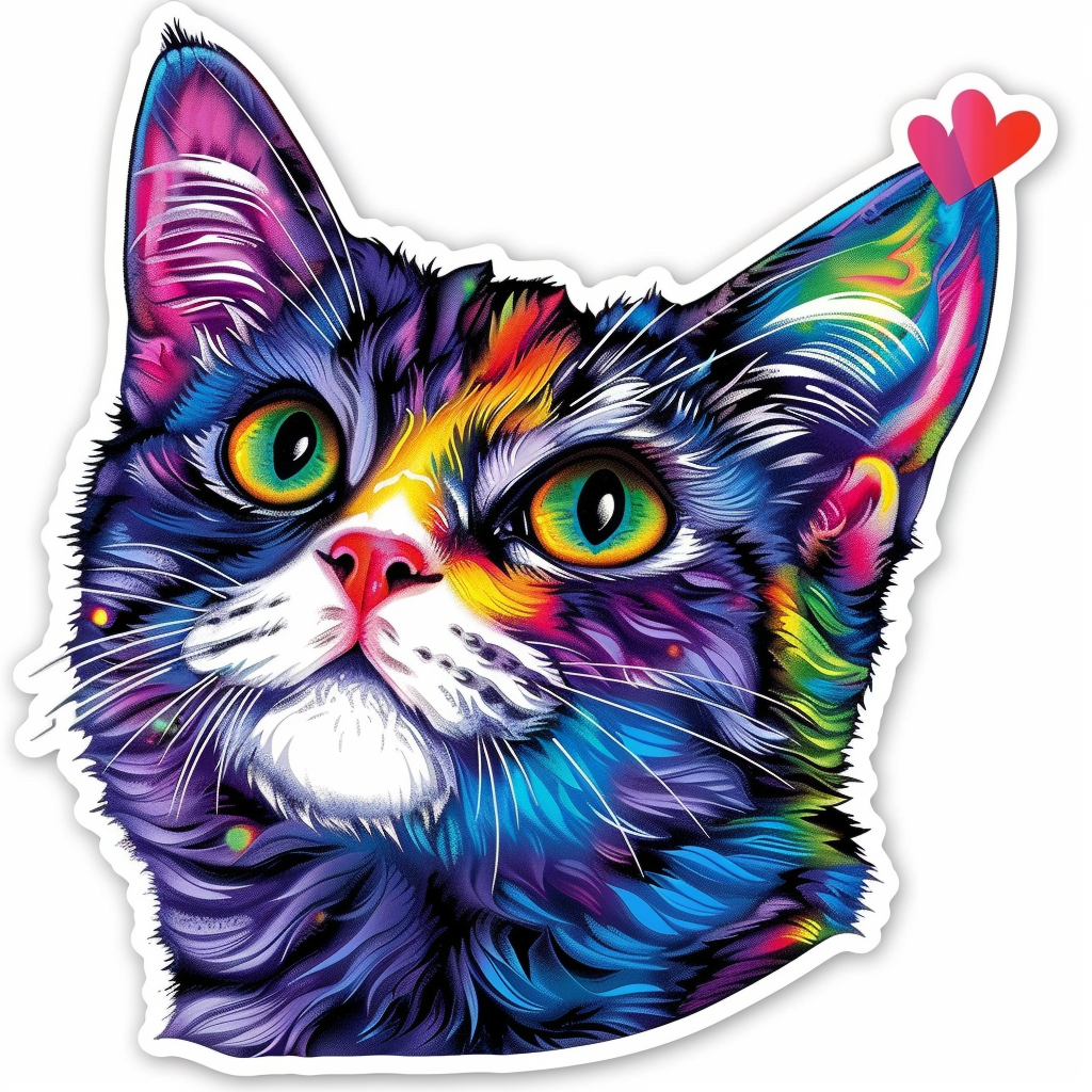 American Shorthair Cat majestic Expressive surreal Vinyl Decal Sticker for Car, Laptop, Tumbler and more # F018829