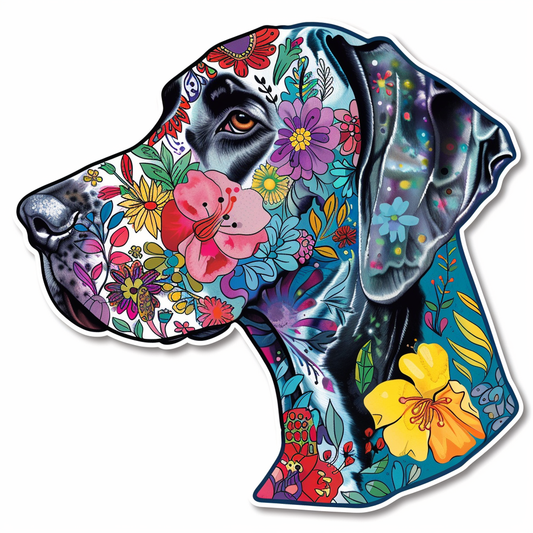 Adorable Great Dane Dog Expressive surreal Vinyl Decal Sticker for Car, Laptop, Tumbler and more # F017781