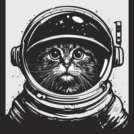 Astronaut Cat Vinyl Decal Sticker for Car, Laptop, Tumbler and more # F016075-4" x 4"