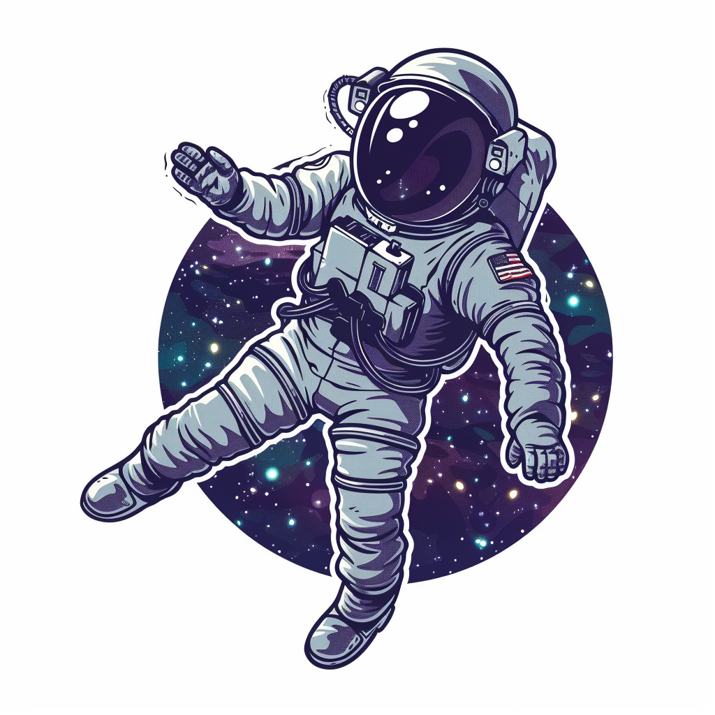 Sticker of a Astronaut majestic Expressive surreal Vinyl Decal Sticker for Car, Laptop, Tumbler and more # F016913