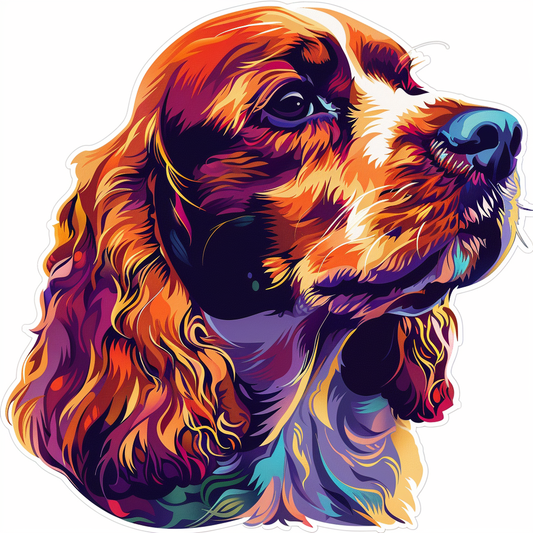 Sticker of a Cocker Spaniel Dog majestic Expressive surreal Vinyl Decal Sticker for Car, Laptop, Tumbler and more # F020168