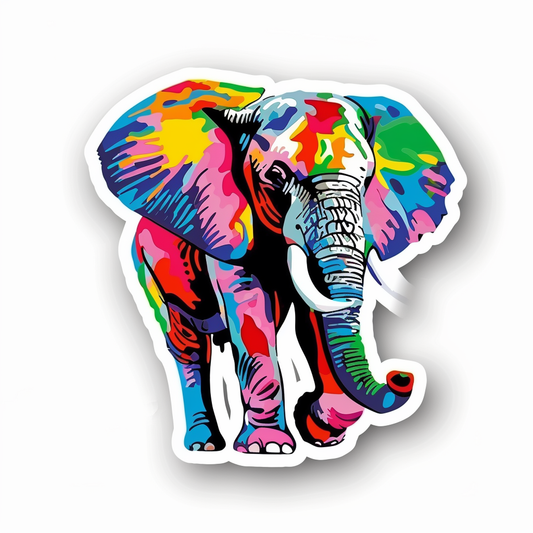 Elephant Expressive surreal Vinyl Decal Sticker for Car, Laptop, Tumbler and more # F022330-4" x 4"