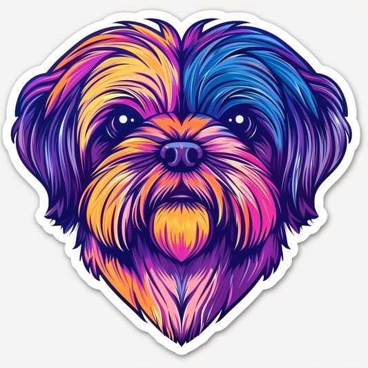 Adorable Shih Tzu Dog Expressive surreal Vinyl Decal Sticker for Car, Laptop, Tumbler and more # F018303