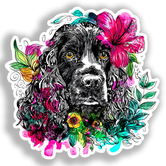 Cocker Spaniel Dog Vinyl Decal Sticker for Car, Laptop, Tumbler and more # A019769-4" x 4"
