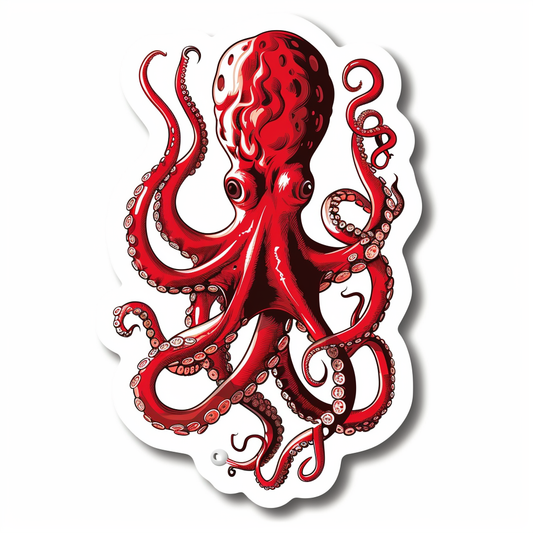 Sticker of a Octopus heartcore majestic Expressive surreal Vinyl Decal Sticker for Car, Laptop, Tumbler and more # F015711