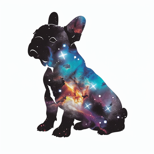 Bulldog Dog galaxy majestic Expressive surreal Vinyl Decal Sticker for Car, Laptop, Tumbler and more # F017517