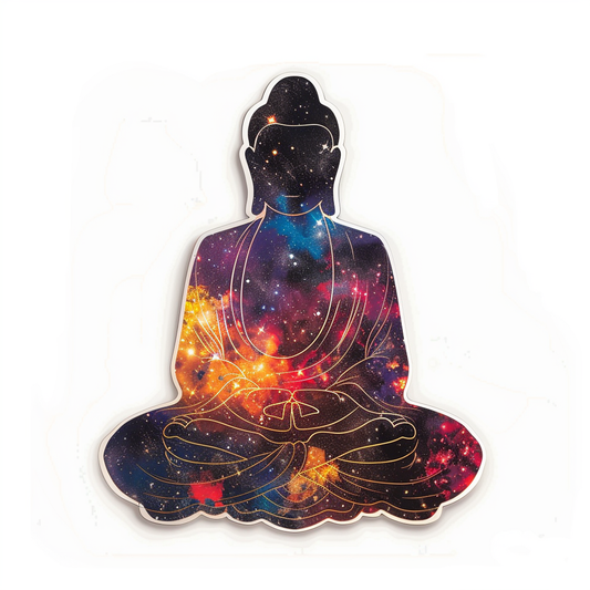 Buddha galaxy majestic Expressive surreal Vinyl Decal Sticker for Car, Laptop, Tumbler and more # F017126
