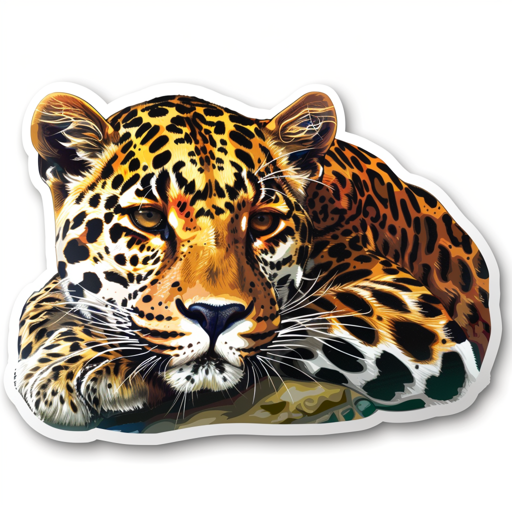 Leopard majestic Expressive surreal Vinyl Decal Sticker for Car, Laptop, Tumbler and more # F022438