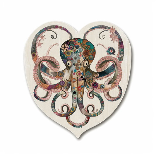 Sticker of a Octopus heartcore majestic Expressive surreal Vinyl Decal Sticker for Car, Laptop, Tumbler and more # F015696