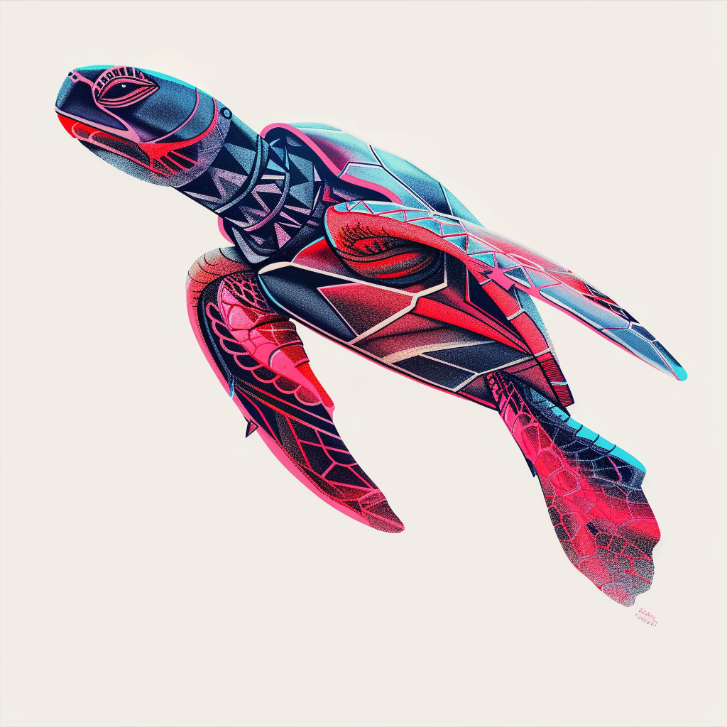 Sticker of a turtle majestic Expressive surreal Vinyl Decal Sticker for Car, Laptop, Tumbler and more # F022041