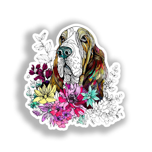 Basset Hound Dog Vinyl Decal Sticker for Car, Laptop, Tumbler and more # A018704-4" x 4"