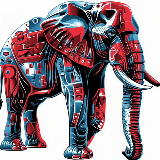 Elephant Expressive surreal Vinyl Decal Sticker for Car, Laptop, Tumbler and more # F022276-4" x 4"